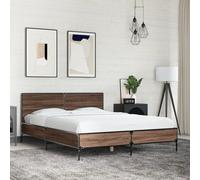 vidaXL Bed Frame without Mattress Brown Oak 120x200 cm
