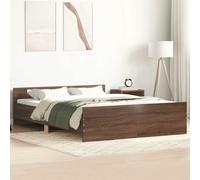 vidaXL Bed Frame Without Mattress Brown Oak 120X200 cm, Brown