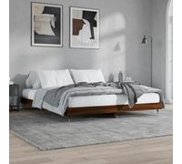 Vidaxl Bed Frame Without Mattress Brown Oak 120X200 Cm Engineered Wood