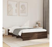vidaXL Bed Frame Bedstead - Brown Oak Engineered Wood 140x190 cm Without Mattress