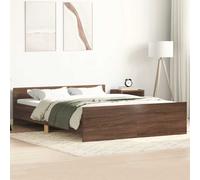 vidaXL Bed Frame Without Mattress Brown Oak 140X200 cm, Brown
