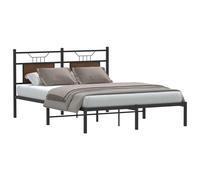 vidaXL Bed Frame without Mattress Brown Oak 140x200 cm Engineered Wood