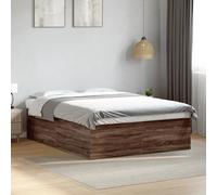 Bed Frame Home Base Brown Oak 150x200 cm King Size Engineered Wood vidaXL