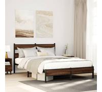 vidaXL Bed Frame without Mattress Brown Oak 160x200 cm Engineered Wood