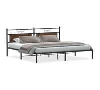 vidaXL Bed Frame without Mattress Brown Oak 193x203 cm Engineered Wood