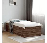 Vidaxl Bed Frame Without Mattress Brown Oak 75X190 Cm Small Single