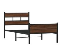 (brown oak, 80 x 200 cm/ with headboard & high footboard) vidaXL Metal Bed Frame without Mattress Bed Base Bedstead Entertainment Centre
