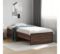 Bed Frame Home Base Brown Oak 90x200 cm Engineered Wood and Metal vidaXL