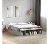 vidaXL Bed Frame Bed Concrete Grey 120x190 cm Small Double Engineered Wood