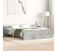 vidaXL Bed Frame Without Mattress Concrete Grey 135X190 cm Double, Grey