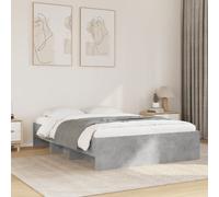 vidaXL Bed Frame Bed Base Bedstead Concrete Grey 135x190 cm Engineered Wood