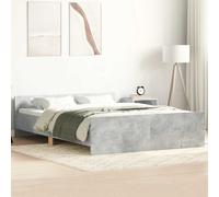 vidaXL Bed Frame Without Mattress Concrete Grey 140X190 cm, Grey