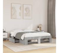 Bed Frame Base Bedstead Concrete Grey 140x200 cm Engineered Wood vidaXL