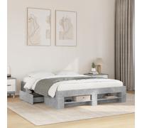 vidaXL Bed Frame without Mattress Concrete Grey 150x200cm Engineered Wood