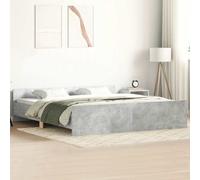 vidaXL Bed Frame Without Mattress Concrete Grey 160X200 cm, Grey