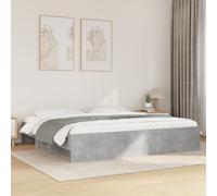 vidaXL Bed Frame without Mattress Concrete Grey 180x200cm Engineered Wood