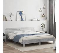 vidaXL Bed Frame without Mattress Concrete Grey 200x200 cm