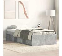 vidaXL Bed Frame Without Mattress Concrete Grey 75X190 cm Small Single Small Single, Grey