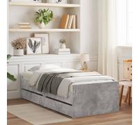 vidaXL Bed Frame without Mattress Concrete Grey 75x190 cm Small Single Small Single