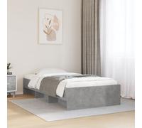 vidaXL Bed Frame without Mattress Concrete Grey 75x190cm Engineered Wood