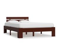 vidaXL Bed Frame Dark Brown Solid Pine Wood 140x200 cm 02 UK HOT