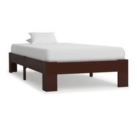 Vidaxl Bed Frame Dark Brown Solid Pine Wood 90X200 Cm, Brown