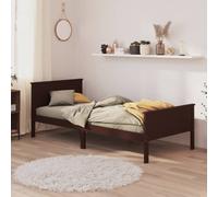 vidaXL Bed Frame without Mattress Dark Brown Solid Wood Pine 90x200 cm