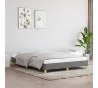 vidaXL Bed Frame without Mattress Dark Grey 135x190 cm Double Double Fabric