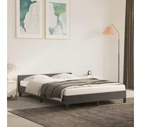 vidaXL Bed Frame without Mattress Dark Grey 180x200cm Super King Velvet