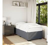 vidaXL Bed Frame Without Mattress Dark Grey 90X190 cm Single Velvet, Grey