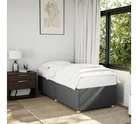 vidaXL Bed Frame without Mattress Dark Grey Single Fabric