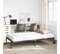 vidaXL Bed Frame without Mattress Foldable Black 90x200 cm Steel