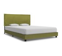 vidaXL Bed Frame without Mattress Home Bed Base Green Fabric 135x190 cm Double