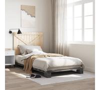 vidaXL Bed Frame without Mattress Grey 100x200 cm Solid Wood Pine