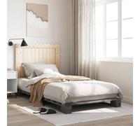 vidaXL Bed Frame without Mattress Grey 100x200 cm Solid Wood Pine