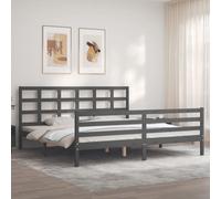 vidaXL Bed Frame without Mattress Grey 200x200 cm Solid Wood