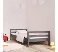 vidaXL Bed Frame without Mattress Grey 90x200 cm Solid Wood Pine