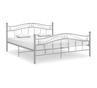 vidaXL Bed Frame White Metal 160x200 cm Home Bedroom Furniture Double Bed Base