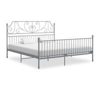 Vidaxl Bed Frame Without Mattress Grey Metal 180X200 Cm Super King