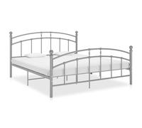 vidaXL Bed Frame without Mattress Grey Metal 180x200 cm Super King