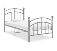 vidaXL Bed Frame without Mattress Grey Metal 90x200 cm