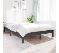 vidaXL Bed Frame without Mattress Grey Small Double Solid Wood