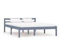 Vidaxl Bed Frame Without Mattress Grey Solid Pine Wood 140X200 Cm