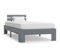 vidaXL Bed Frame without Mattress Grey Solid Pine Wood 90x200 cm