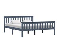 vidaXL Bed Frame without Mattress Grey Solid Pinewood 160x200 cm