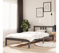 vidaXL Bed Frame without Mattress Grey Solid Wood 100x200 cm