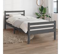 (grey, 100 x 200 cm) vidaXL Bed Frame Mattress Foundation Bedroom Bedstead Bed Base Solid Wood