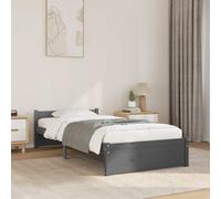 vidaXL Bed Frame Grey Solid Wood 75x190 cm Small Single (815006), Grey
