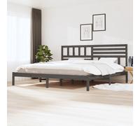 Vidaxl Bed Frame Grey Solid Wood Pine 200X200 Cm, Grey