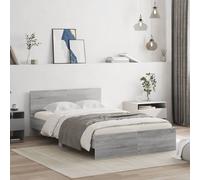 (grey sonoma, 120 x 190 cm) vidaXL Bed Frame with Headboard Bedroom Bed Base Mattress Foundation Bedstead